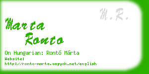 marta ronto business card
